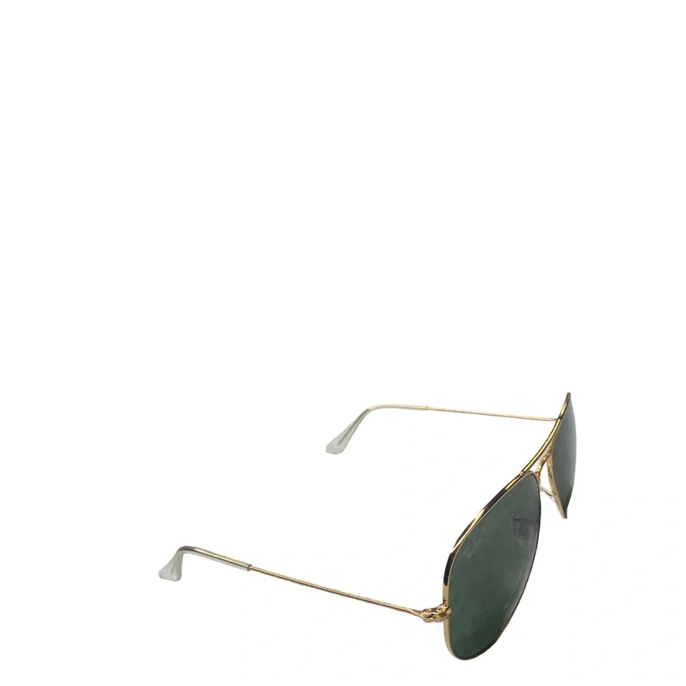 Ray-Ban Aviator Gold Frame Sunglasses with Dark Green Lenses